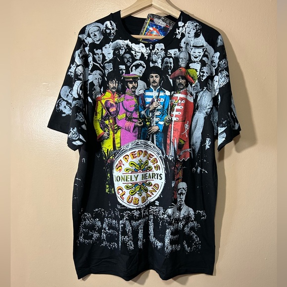 NEW DEADSTOCK The Beatles Sgt Peppers Lonely Hearts AOP Sz...